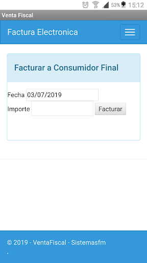 Android application Venta Fiscal screenshort
