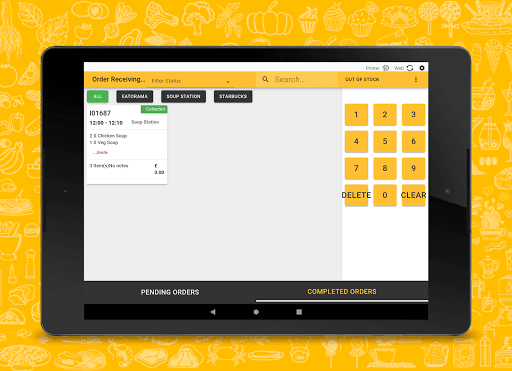 ORT - Order Receiving Terminal Screen 3