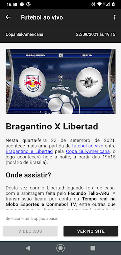 Futebol ao vivo Screen 2