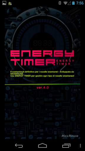 Android application Energy Timer(Italian/English) screenshort