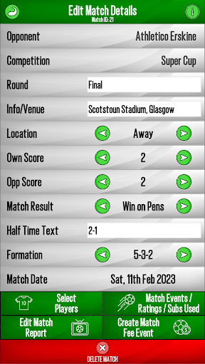 My Football Club App Screen 3