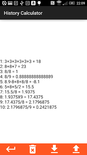 Simple History Calculator Screen 2
