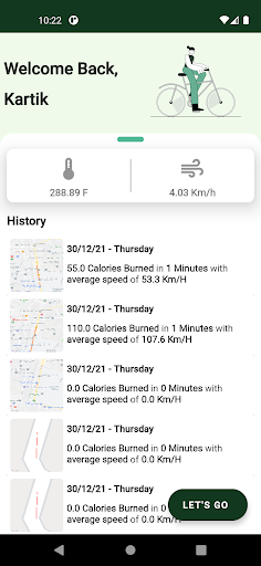 Lets Go - Running Tracking Screen 2