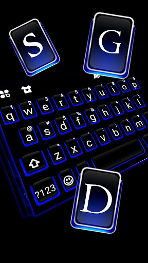 Blue Black Keyboard Theme Screen 2