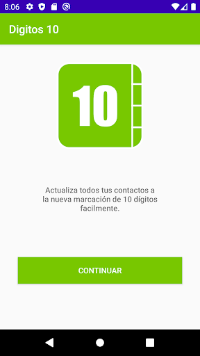 Android application Dígitos 10 screenshort