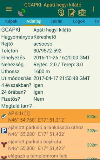 g:hu+ geocaching alkalmazás Screen 3