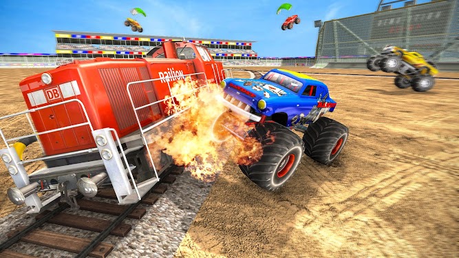 #4. Train Car Demolition Derby Sim (Android) By: Extreme Bolt Fighting Games