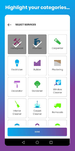 Android application BidME Provider screenshort