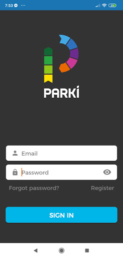 Android application Parki screenshort