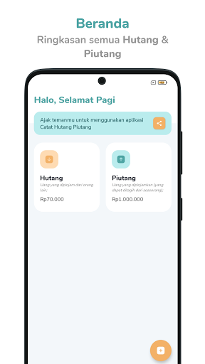 Android application Catat Hutang Piutang screenshort