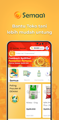 Android application Semaai | Marketplace Toko Tani screenshort