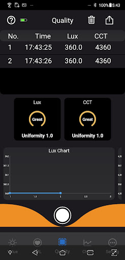 LuxSeeker - BLE LightMeter Screen 3