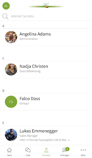 Android application Bieri Team screenshort
