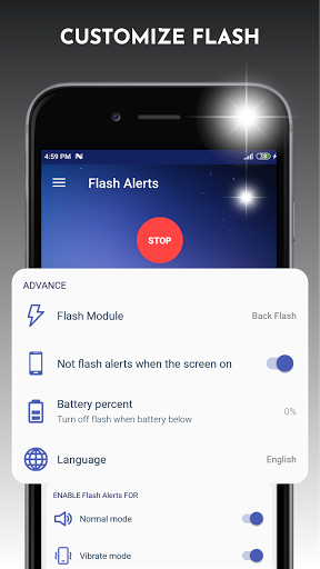 Flash Alerts on Call and SMS