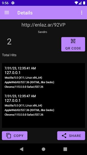 ENLAZ.ar Link shortener Screen 2