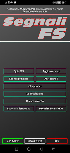 Android application SegnaliFS EVN VKM LMW decoder screenshort