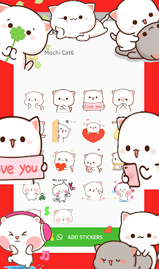 Mochi Cat Peach stickers for WhatsAppのおすすめ画像2