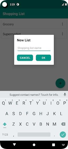 Android application Simple Shopping List screenshort