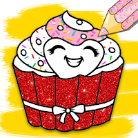 Cupcakes Coloring Book Glitter and Pattern