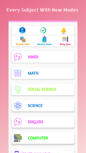 Android application Class 10th All Subject QUIZ screenshort