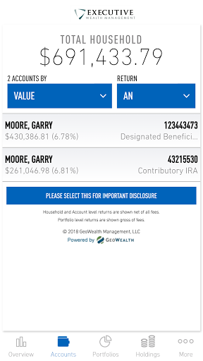 Executive Wealth Management Screen 2