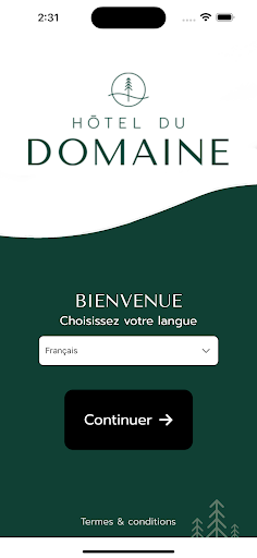 Android application Hotel Du Domaine screenshort