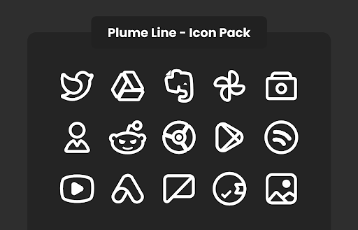 Screenshot of Plume Line - Icon Pack