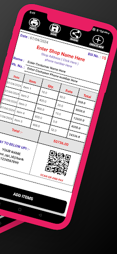 Bill Book Auto Calculate Screen 3
