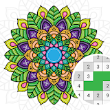Mandala Pixel Art Free Color By Number Paint Book icon