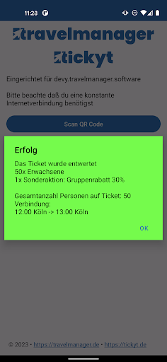 Travelmanager TickytApp Screen 2