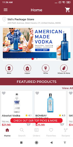 Android application Sid’s Package Store screenshort