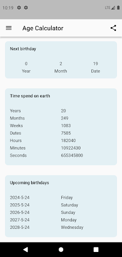 Age Calculator Screen 2