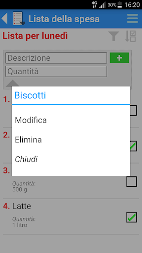 Lista della spesa Screen 3