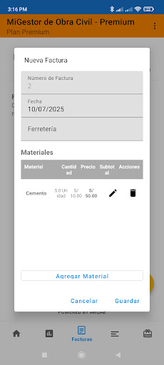 MiGestor de Obra Civil- Costos