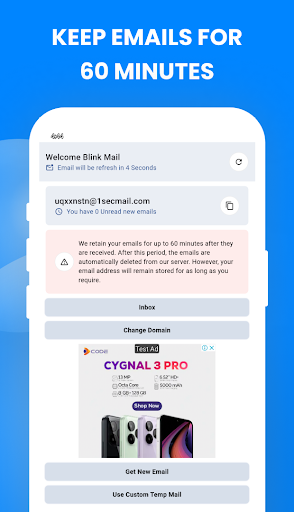 BlinkMail - Temporary Email Screen 2