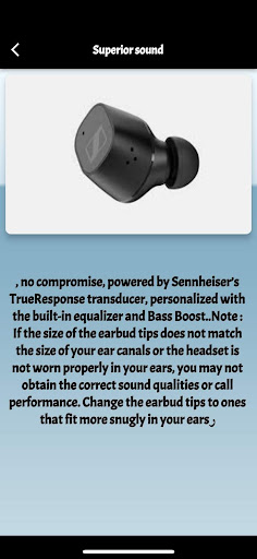 Android application SENNHEISER CX Plus guide screenshort
