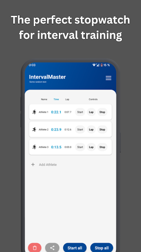 Android application Interval Master Stopwatch screenshort