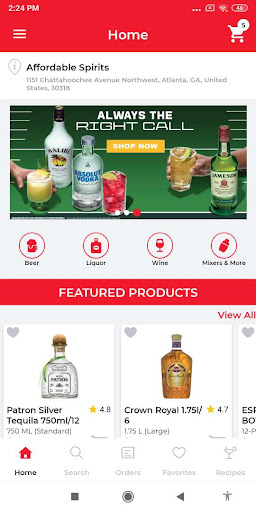 Android application Affordable Spirits screenshort