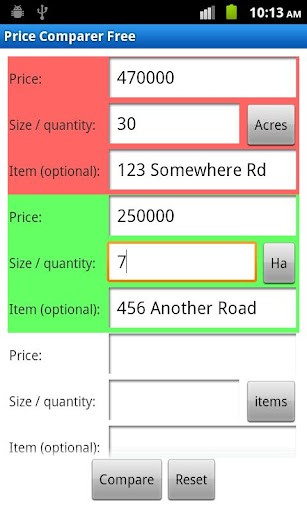 Price Comparer (ad-supported) Screen 2