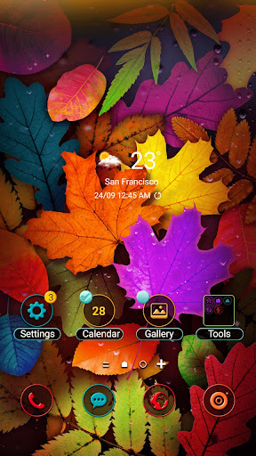 Android application Rainbow fall Leaves- Wallpaper screenshort