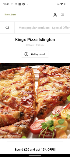 Android application King's Pizza Islington screenshort