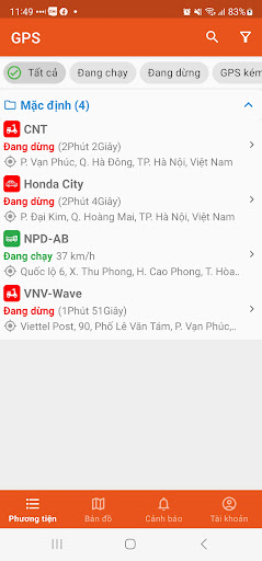 Android application Định vị STC screenshort