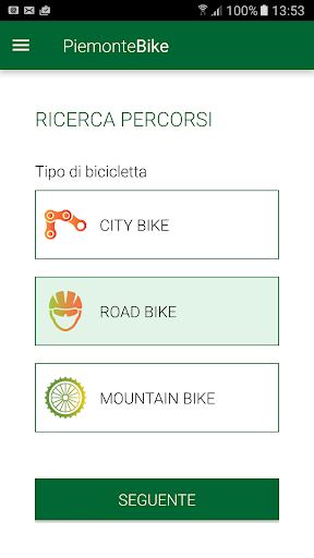 Android application PiemonteBike screenshort