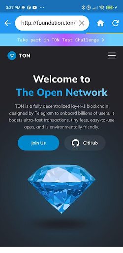 Android application TON browser screenshort
