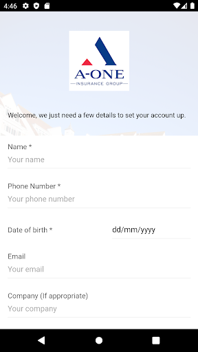 A One Insurance Claims App Screen 2