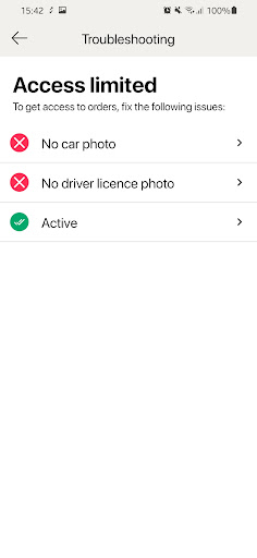 Android application Comfort Taxi Driver screenshort