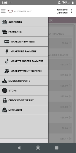 Bridgewater Business Mobile Screen 2