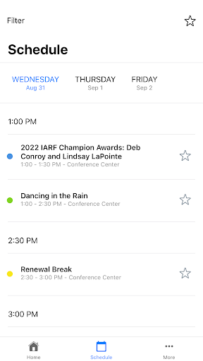 IARF Events Screen 2
