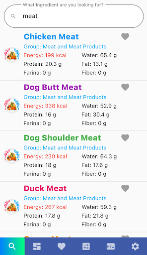 Android application Handbook Nutrition screenshort