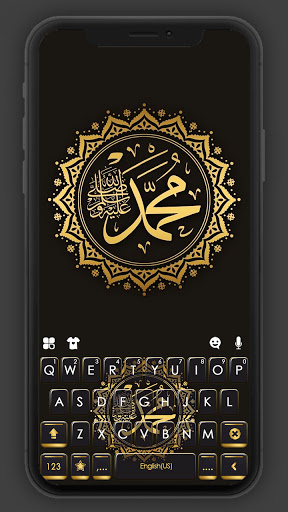 Android application Gold Kaligrafi Keyboard Backgr screenshort